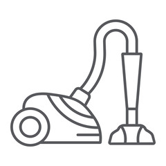 Vacuum cleaner thin line icon, appliance and home, hoover sign, vector graphics, a linear pattern on a white background.