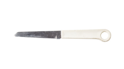Old knife isolated on white background.