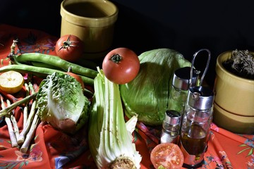 photographing the vegetables before eating them