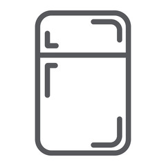 Fridge line icon, freezer and home, refregerator sign, vector graphics, a linear pattern on a white background.