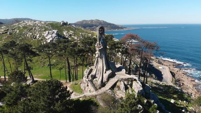 Virgin statue in Baiona Spain