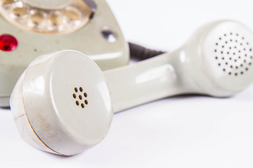 Old vintage phone with rotary dial 