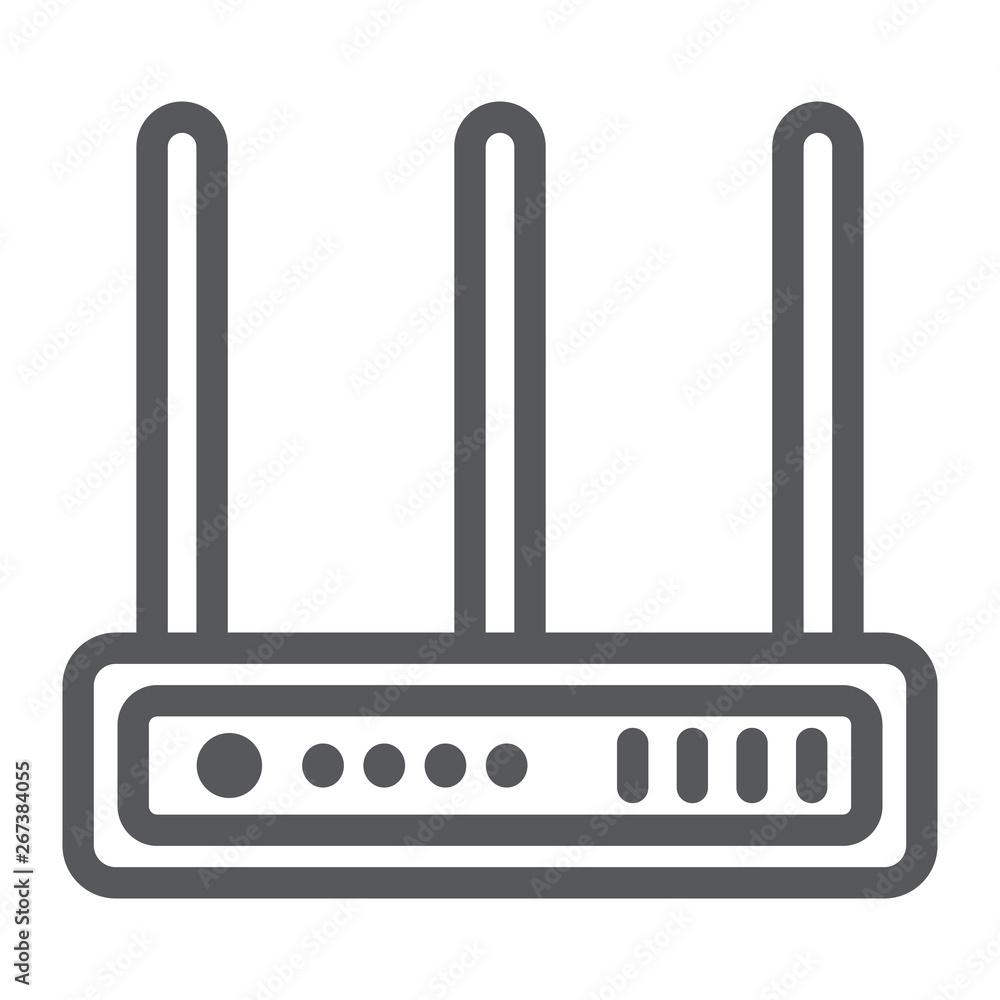 Poster wifi router line icon, network and connection, internet sign, vector graphics, a linear pattern on a