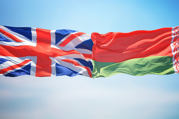 Flags of UK and Belarus