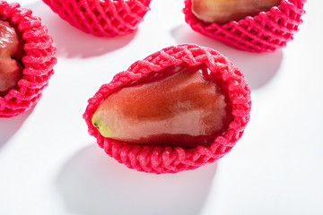 Tropical fruit red lotus on white background