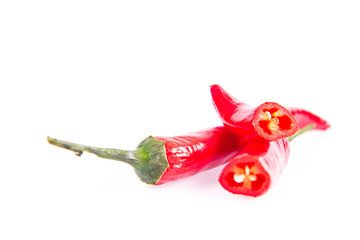 Fresh Chili peppers on a white background