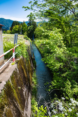 Fototapeta premium 白山麓の小さな集落