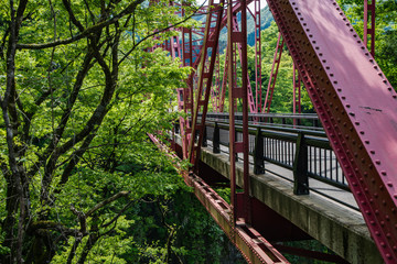 渓谷に架かる鉄橋