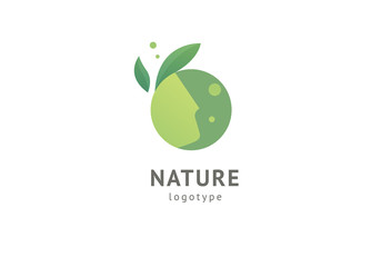 Abstract nature logo icon vector design. Healthy eco food, ecology, spa, diet, yoga, Environment day vector logo. Happy people with leaf logo. Fitness, sport web icon.