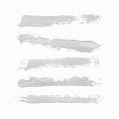 Acrylic art brush painted textured stripes set isolated vector background. Watercolor stroke set.