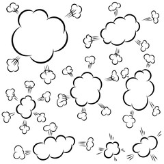 Set of empty comic speech bubbles. Design element for poster, card, banner, flyer.