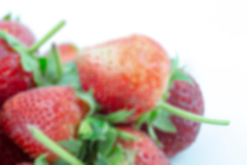 Strawberry Fresh red, eat in winter image is blurred.
