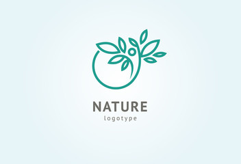 Fototapeta na wymiar Abstract nature logo icon vector design. Healthy eco food, ecology, spa, business, diet , yoga, Environment day vector logo. Editable Design. Fitness web icon.