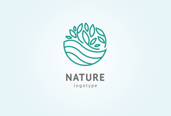 Abstract nature logo icon vector design. Healthy eco food, ecology, spa, business, diet , yoga, Environment day vector logo. Editable Design. Fitness web icon.