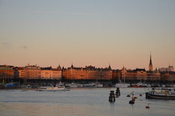 Stockholm city street panorama city stone blocks square shop road pavement signs road city streets city lights city mood 