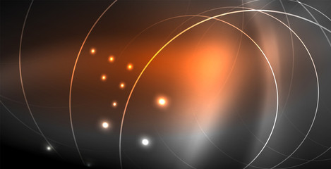 Glowing shiny neon colors with abstract lines, modern background