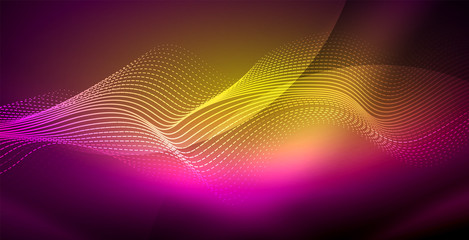 Fototapeta premium Neon lines shiny glowing background