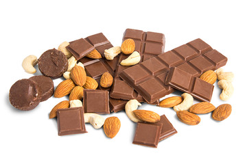 Chocolates And Dry Fruits Scattered