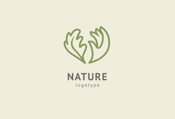 Abstract nature logo icon vector design. Healthy eco food, ecology, spa, diet, yoga, Environment day vector logo. Happy people with leaf logo. Fitness, sport web icon.