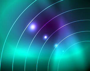Neon circles abstract background