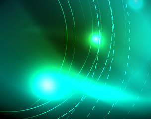 Neon circles abstract background