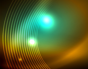 Shiny circles glowing abstract background