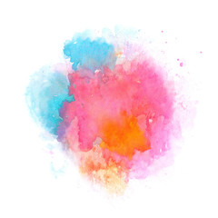 abstract blue and pink watercolor splash on white background paper,grunge element for decoration,  illustration
