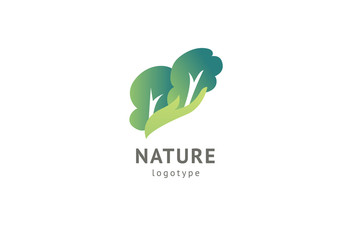 Abstract nature logo icon vector design. Healthy eco food, ecology, spa, diet, yoga, Environment day vector logo. Happy people with leaf logo. Fitness, sport web icon.