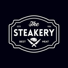Steak House, barbecue, bbq party, restaurant logo template. Collection elements for grill menu design.