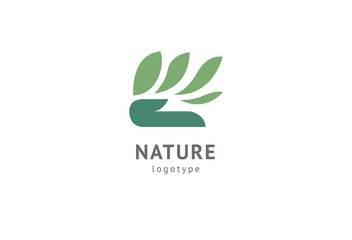 Abstract nature logo icon vector design. Healthy eco food, ecology, spa, diet, yoga, Environment day vector logo. Happy people with leaf logo. Fitness, sport web icon.