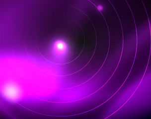 Dark space with neon color glowing lights abstract background