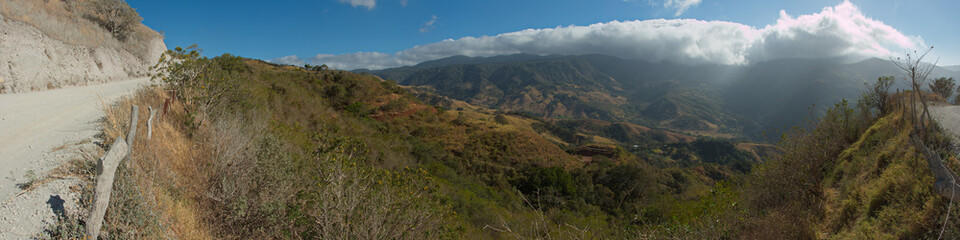 Fototapeta na wymiar Landscape at the road to Monteverde in province Puntarenas in Costa Rica