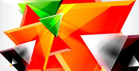 Glossy shiny triangles background