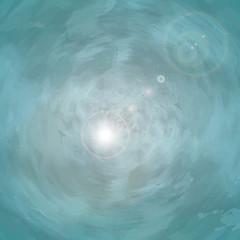 Underwater background with sun rays and lens flare