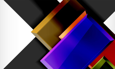 Bright colorful square shape blocks geometrical background