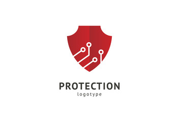 Shield icon. Vector flat style illustration Abstract business security Agency logo template. Logo concept of antivirus, protection, insurance, privacy, guard.