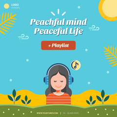 Peaceful life social media post layout
