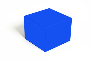 blue cube isolated on white background