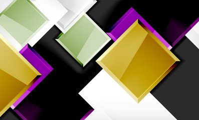 Bright colorful square shape blocks geometrical background