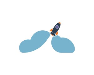 Rocket ilustration logo vector icon
