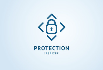 Shield icon. Vector flat style illustration Abstract business security Agency logo template. Logo concept of antivirus, protection, insurance, privacy, guard.