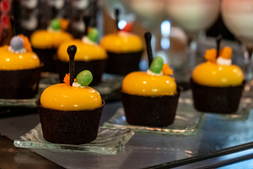 Catering sweets, dessert buffet, various kinds of cakes on event or wedding reception
