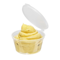 Mayonnaise sauce container isolated