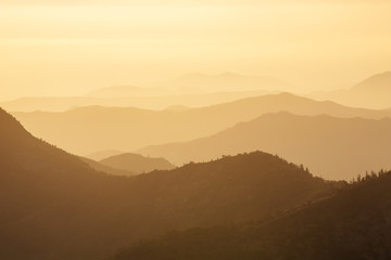 sunset on the Moro rock in Sequoia national park