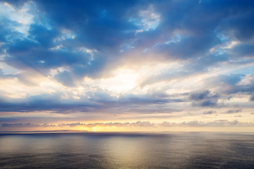 beautiful sunset on the sea