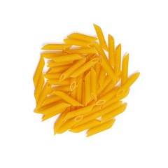 Isolated pasta on white background. Top view