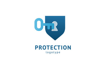 Shield icon. Vector flat style illustration Abstract business security Agency logo template. Logo concept of antivirus, protection, insurance, privacy, guard.