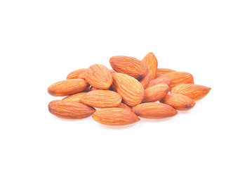 almonds nut on white background