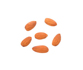 almonds nut on white background