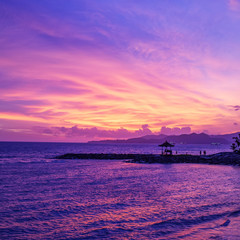 Fototapeta na wymiar beautiful sunset on the sea